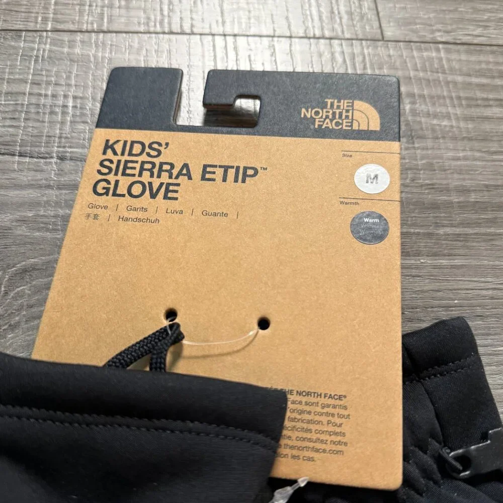 NWT The North Face Kids' Sierra Etip Gloves Black Size Medium M